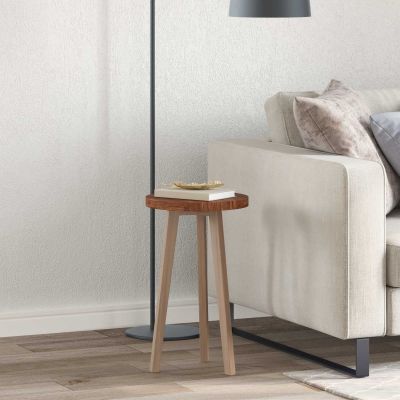 vidaXL Vrchná doska Svetlohnedá Ø 30 x 2,5 cm Masívne dubové drevo