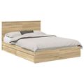vidaXL Úložná posteľ Sonoma dub 140 x 190 cm Kompozitné drevo