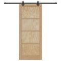 vidaXL Posuvné dvere Prírodná a čierna 86 x 211 cm Borovicový masív