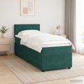 vidaXL Posteľ boxspring s matracom Tmavozelená 100 x 200 cm Zamat