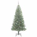 vidaXL Umelý vianočný stromček, snehom obalený, s LED svetlom 240 cm