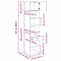 vidaXL Highboard Staré drevo 50 x 42,5 x 225 cm Kompozitné drevo