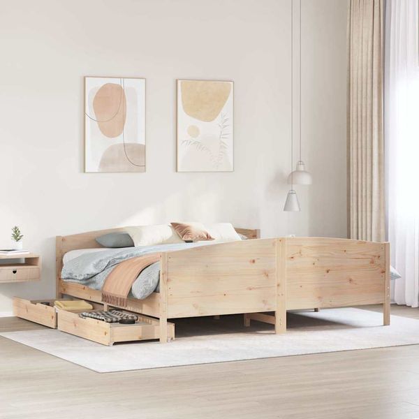 vidaXL Posteľ bez matraca 200x200 cm masívna borovica