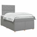vidaXL Posteľ boxspring s matracom Svetlosivá 120 x 190 cm Látka