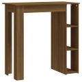 vidaXL Barový stôl+polica, hnedý dub 102x50x103,5 cm, kompozitné drevo