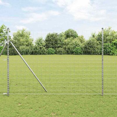 vidaXL Pevný kovaný drôtový plot 10 x 1,5 m Strieborná Sieťovina