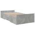 vidaXL Posteľný rám so zásuvkami betónovosivý 90x190 cm kompozit.drevo