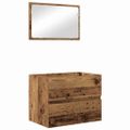 vidaXL Sada kúpeľňového nábytku 2 ks Staré drevo 57 x 37 x 45 cm