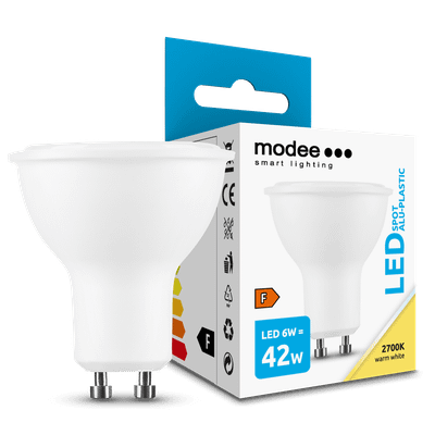 Modee Lighting LED Spot Alu-Plastic GU10 6W 550lm teplá biela (ML-GU10P2700K6W)