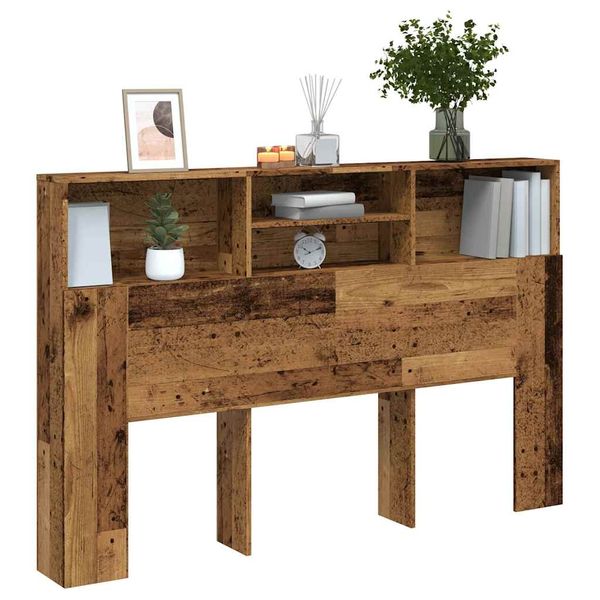 vidaXL Skrinka na čelo postele staré drevo 160x19x103,5 cm komp. drevo