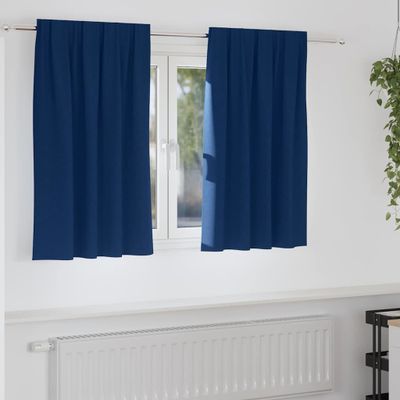 vidaXL Záclony na zatemnenie s krúžkami 2 pcs Tmavomodrá 140 x 140 cm