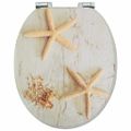 vidaXL Sedenie na toaletu s tichým zatváraním Žltá a biela 44 x 38 cm