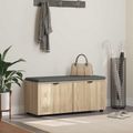 vidaXL Predsieňová lavica s vankúšom Sonoma dub 100 x 38 x 46 cm