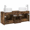 vidaXL Sada kúpeľňového nábytku 3 ks Dymový dub 49,5 x 44,5 x 66 cm