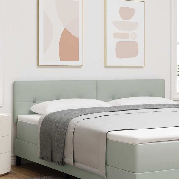 vidaXL LED hlavová doska s LED pásikmi Svetlosivá 180 cm Zamat