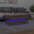 vidaXL Konferenčný stolík s LED svetlami dub artisian 90x50x40 cm