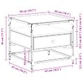 vidaXL Konferenčný stolík sklenená doska dub sonoma 50x50x45 cm oceľ