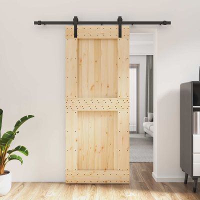 vidaXL Posuvné dvere Prírodná a čierna 85 x 210 cm