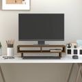 vidaXL Stojan na monitor medovo-hnedý 60x27x14 cm masívna borovica