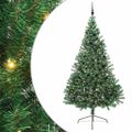 vidaXL Umelý predsvietený vianočný stromček Zelená 240 cm PVC
