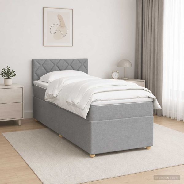 vidaXL Posteľ boxspring s matracom Svetlosivá 80 x 200 cm Látka