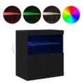 vidaXL LED komoda Čierna 60,5 x 37 x 67 cm Kompozitné drevo