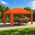 vidaXL Altánok 4 × 3 m Oranžová Polyester a oceľ 190 gsm