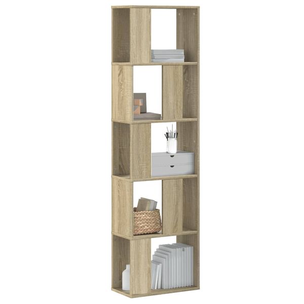 vidaXL Knižnica 5 políc dub sonoma 45x23,5x162,5 cm kompozitné drevo