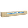 vidaXL TV skrinka s LED svetlami dub sonoma 300x35x40 cm