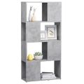 vidaXL Knižnica/deliaca stena betónová sivá 60x24x124,5 cm drevotrieska