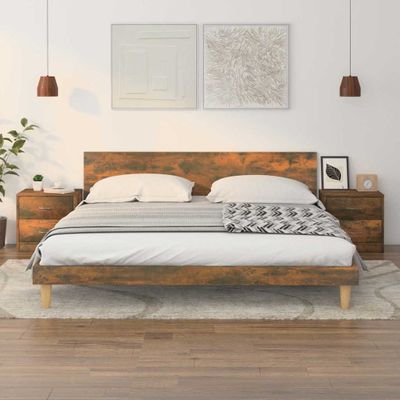 vidaXL Nočné stolíky 2 ks dymový dub 40x30x40 cm kompozitné drevo