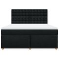 vidaXL Posteľný rám boxspring s matracom čierny 180x200 cm látka