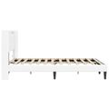 vidaXL Rám postele s LED pásikmi Biela 160 x 200 cm Umelá koža