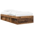 vidaXL Rám postele so skladom Staré drevo 80 x 200 cm Kompozitné drevo