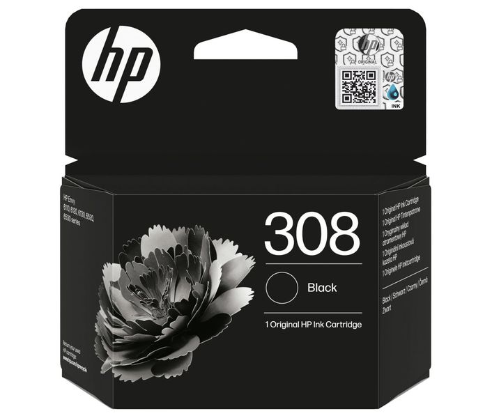HP 308 ink. náplň čierna, 7FP21UE
