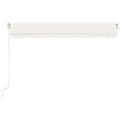 vidaXL Ručne zaťahovacia markíza s LED 450x350 cm krémová