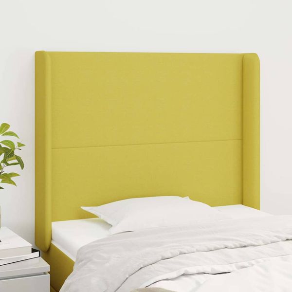 vidaXL Čelo postele so záhybmi zelené 93x16x118/128 cm látka