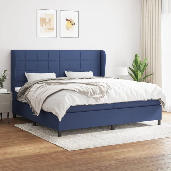 vidaXL Boxspring posteľ s matracom modrá 200x200 cm látka