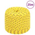 vidaXL Lodné lano žlté 10 mm 25 m polypropylén