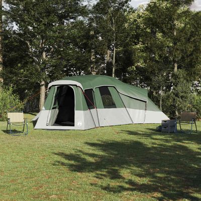 vidaXL Rodinný stan so strechou Zelená 762 x 655 x 218 cm taft