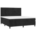 vidaXL Posteľný rám boxspring s matracom čierny 160x200 cm zamat