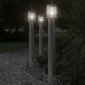 vidaXL Vonkajšia stojaca lampa strieborná 110 cm nehrdzavejúca oceľ