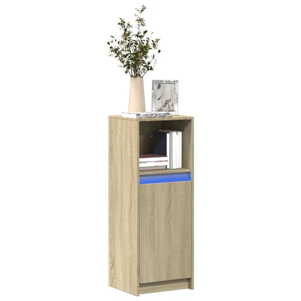 vidaXL Komoda s LED dub sonoma 38x34x100 cm kompozitné drevo