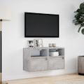 vidaXL TV nástenné skrinky s LED svetlami 2 ks betón. sivé 41x31x45 cm