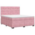 vidaXL Posteľ boxspring s matracom Ružová 140 x 190 cm Zamat