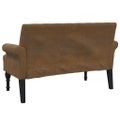vidaXL Lavička s operadlom hnedá 120x62x75,5 cm umelá semišová koža