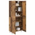 vidaXL Highboard Staré drevo 69,5 x 34 x 180 cm Kompozitné drevo