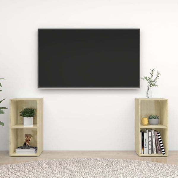 vidaXL TV skrinky 2 ks, dub sonoma 72x35x36,5 cm, kompozitné drevo