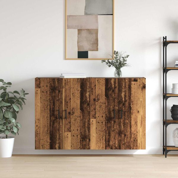vidaXL Nástenná skrinka Nástenný 2 pcs Staré drevo 69,5 x 34 x 90 cm