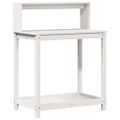 vidaXL Stôl na presádzanie s policami biely 82,5x50x109,5 cm borovica